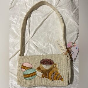 💕Beaded Macaron & Croissant Shoulder Bag